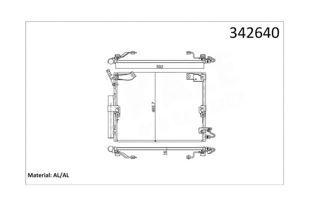 Радиатор кондиционера Toyota LandCruiser100 (342640) KALE OTO RADYATOR